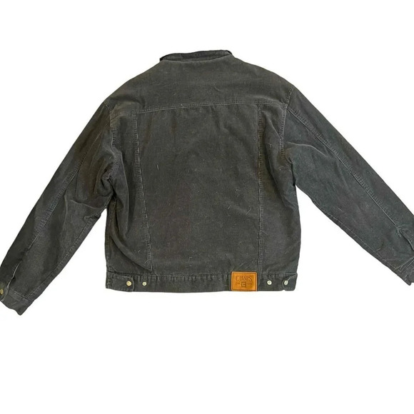 Chaps Men's Black Sherpa Lined Trucker Denim Jacket Size Large - Picture 4 of 4